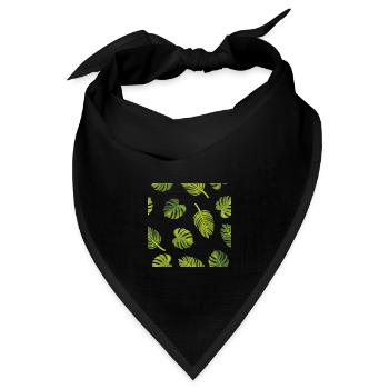 Muster mit tropischen Blättern - Bandana Dreieckstuch - Schwarz - Vorne