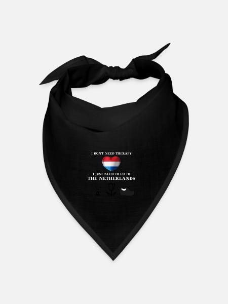 Niederlande lustig Geschenkidee Holland Therapie - Bandana Dreieckstuch - Schwarz
