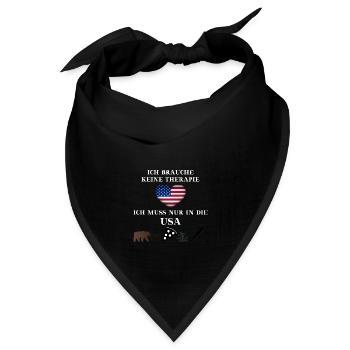 USA Therapie lustig witzig Geschenkidee Amerika - Bandana Dreieckstuch - Schwarz - Vorne