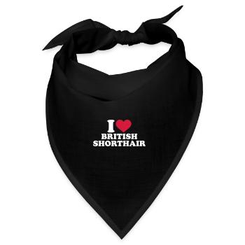 Britisch Kurzhaar Katze - Bandana Dreieckstuch - Schwarz - Vorne
