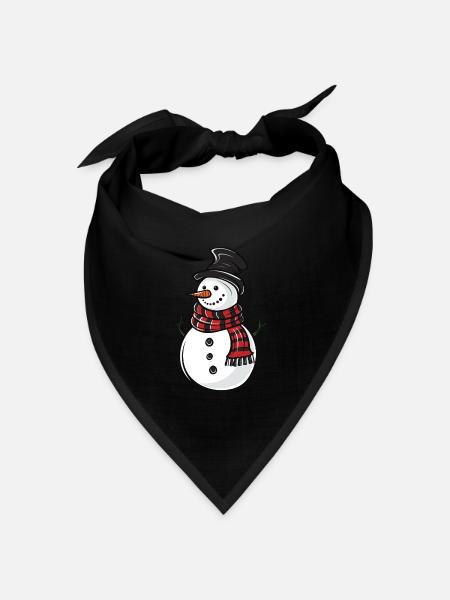 Schneemann Winter Weihnachten - Bandana Dreieckstuch - Schwarz