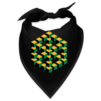 unmögliche Figur Escher Würfel Geometrie Phantasie - Bandana - Schwarz - Vorne