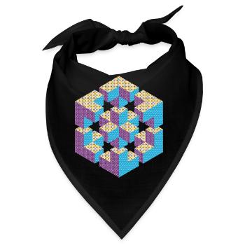 unmögliche Figur Escher Würfel Geometrie Phantasie - Bandana - Schwarz - Vorne
