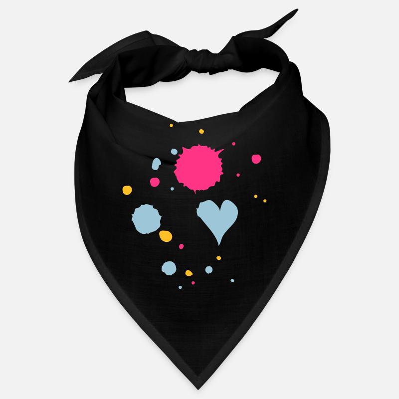 Blobs of paint, drop and heart Bandana