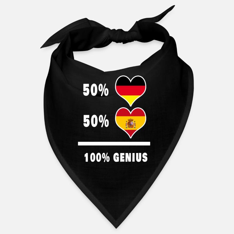 Deutschland und Spanien Genial / Geschenk - Bandana - Schwarz