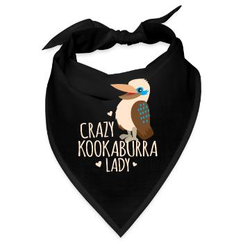 verrückte Kookaburra Lady - Bandana - Schwarz - Vorne