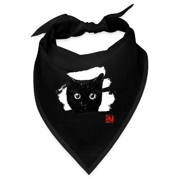 cat face in white - Bandana - Schwarz - Vorne