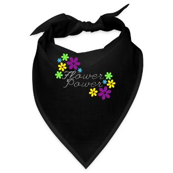 Flower Power - Bandana - Schwarz - Vorne