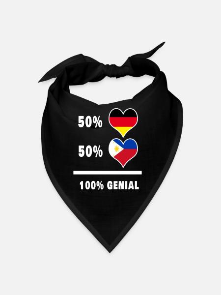 Deutschland und Philippinen Genial / Geschenk - Bandana - Schwarz