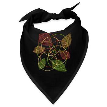 Blätter - Bandana - Schwarz - Vorne