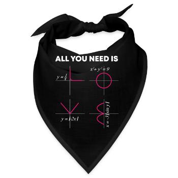 Alles was Sie brauchen ist Mathe - Bandana - Schwarz - Vorne