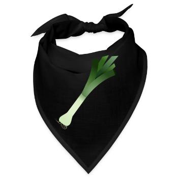 Eine Stange Lauch / Porree - Bandana - Schwarz - Vorne