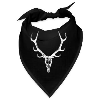 Hirschgeweih - Bandana - Schwarz - Vorne