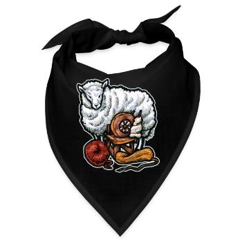 Lustiges Schaf und Wolle Handarbeiten Geschenk - Bandana - Schwarz - Vorne
