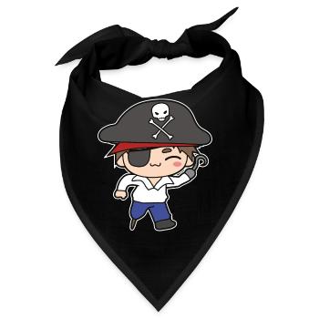 Pirat - Bandana - Schwarz - Vorne