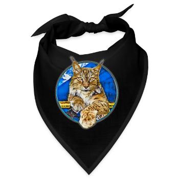 Luchs Wildkatze Freiheit - Bandana - Schwarz - Vorne