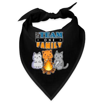 team familie katze campen bachelorette party tier - Bandana - Schwarz - Vorne