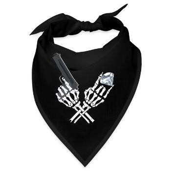 Gangster Skelett - Bandana - Schwarz - Vorne