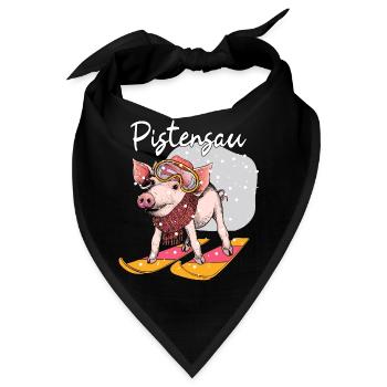 Pistensau Apres Ski Urlaub Geschenk - Bandana - Schwarz - Vorne