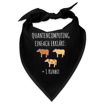 Quantencomputing mit Kühen Lustig Geschenk Kuhbit - Bandana - Schwarz - Vorne