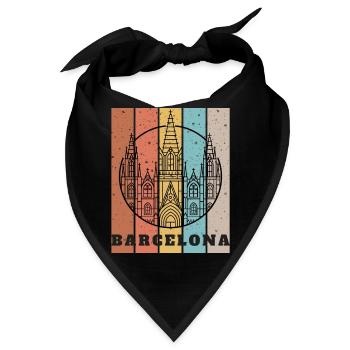 Barcelona Gothic Skyline Farbblock-Poster - Bandana - Schwarz - Vorne