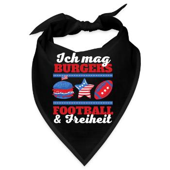 Ich mag Burgers, Football und Freiheit - Bandana - Schwarz - Vorne
