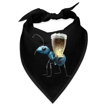 Ameise trägt Bier - Bandana - Schwarz - Vorne