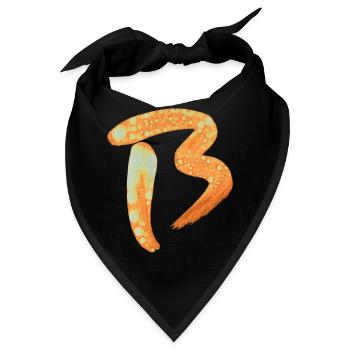 B - Aquarell - Bandana - Schwarz - Vorne