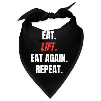 Eat. Lift. Eat Again. Repeat. - Bandana - Schwarz - Vorne