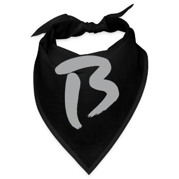 B - Anfangsbuchstabe - Bandana - Schwarz - Vorne