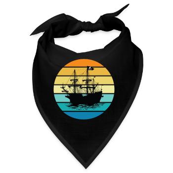 Piratenschiff - Bandana - Schwarz - Vorne
