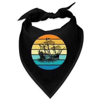 Piratenschiff - Bandana - Schwarz - Vorne
