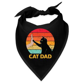Cat Dad - Cat High Five - Bandana - Schwarz - Vorne