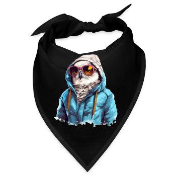 Streetstyle Schneeeule | Eulen-Liebhaber - Bandana - Schwarz - Vorne