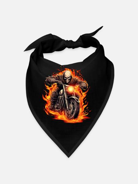 Motorcyclists in the fire - Bandana - black - Front