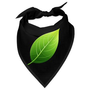 grünes Blatt - Naturschutz - Bandana - Schwarz - Vorne