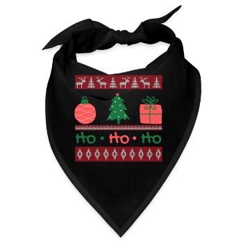 Hässlicher Weihnachtspullover - Frohe Weihnachten - Bandana - Schwarz - Vorne