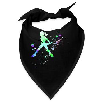 tennis,rückhand,tennisspielerin,Mädchen,kind - Bandana - Schwarz - Vorne