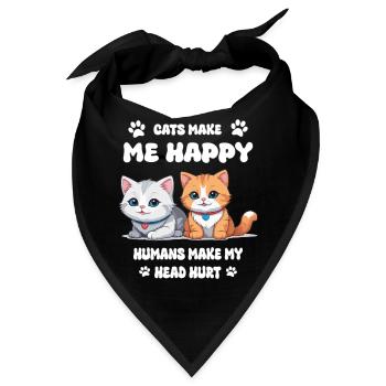 Katzen machen mich Glücklich... - Bandana - Schwarz - Vorne