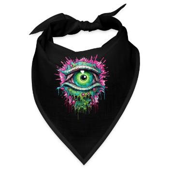 Psychedelisch Auge Farbenfroh LSD Drogen Trip - Bandana - Schwarz - Vorne