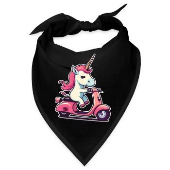 Einhorn auf Moped - Bandana - Schwarz - Vorne