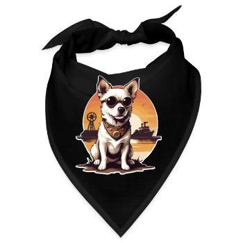Steampunk Hund - Bandana - Schwarz - Vorne