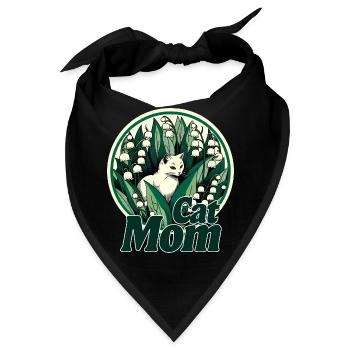 Katzen-Mama - Bandana - Schwarz - Vorne