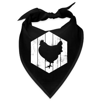 Henne Zeichnung - Bandana - Schwarz - Vorne
