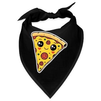 Pizzastück Pizzeria - Bandana - Schwarz - Vorne