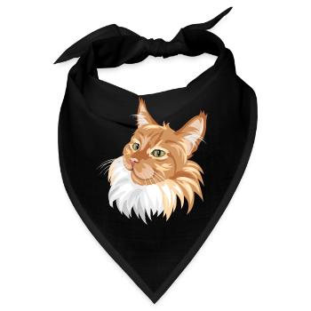 Ingwer Katze Porträt - Bandana - Schwarz - Vorne