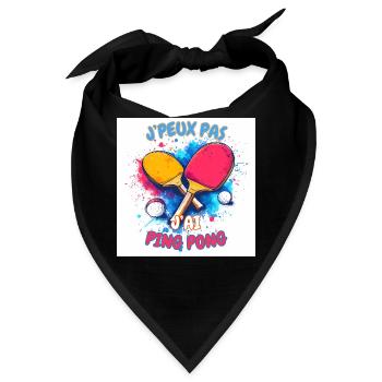 Buntes Tischtennis entfesselt - Bandana - Schwarz - Vorne