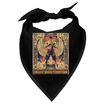 Geflügelter Muay-Thai-Kämpfer - Bandana - Schwarz - Vorne