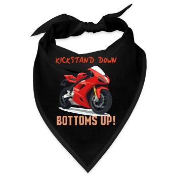 Kickstand Down Bottoms Up Moto - Bandana - Schwarz - Vorne