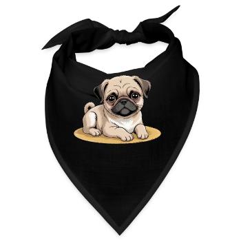 Hunde Haustiere Haustiere - Bandana - Schwarz - Vorne